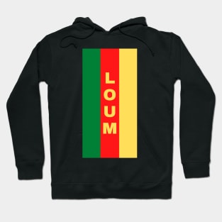 Loum City in Cameroon Flag Colors Vertical Hoodie